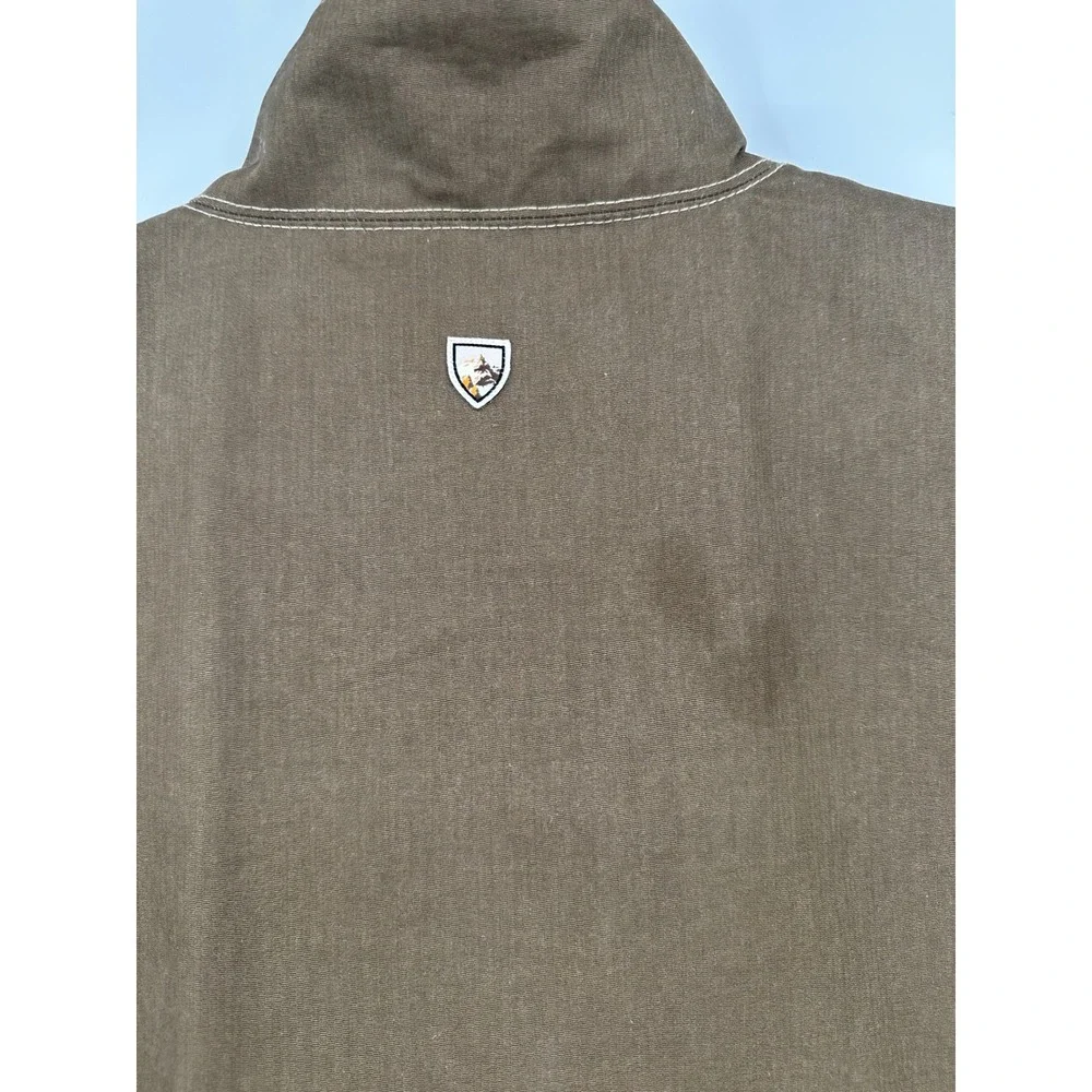 Kuhl Burr Lined Vest Mens XL Teak Brown Canvas Full Zip Workwear Outdoor 1039